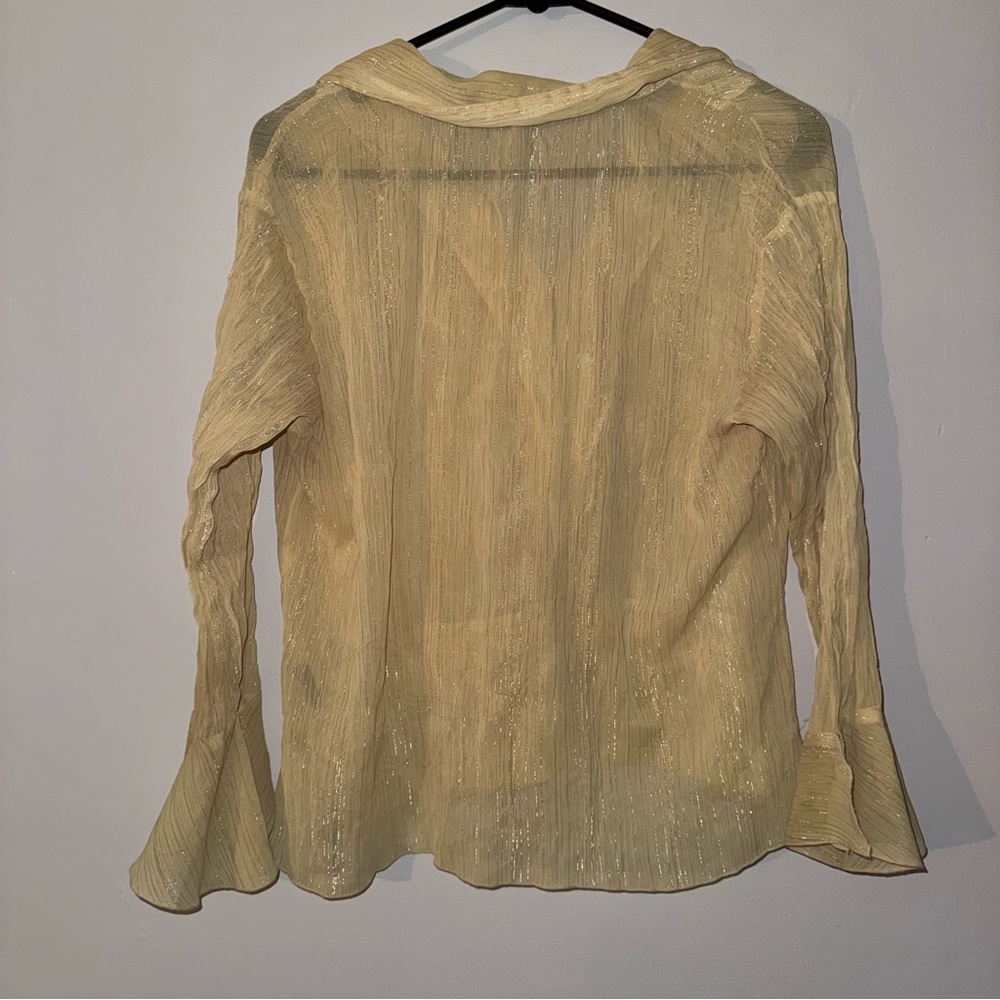 Chic Beige Ruffle Blouse - Picture 5 of 5